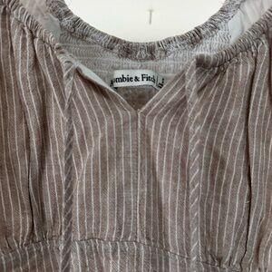 Abercrombie & Fitch Taupe Striped Mini Dress